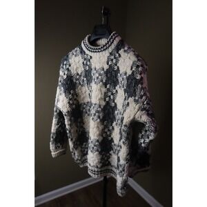 VTG Otavalo Native American Handmade 100% Wool Grandpacore Sweater Size Large